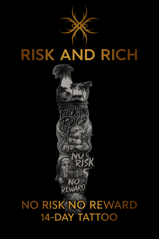 Risk & Rich™ " No Risk No Reward " — Limited 14-Day Tattoo Set (Copy)